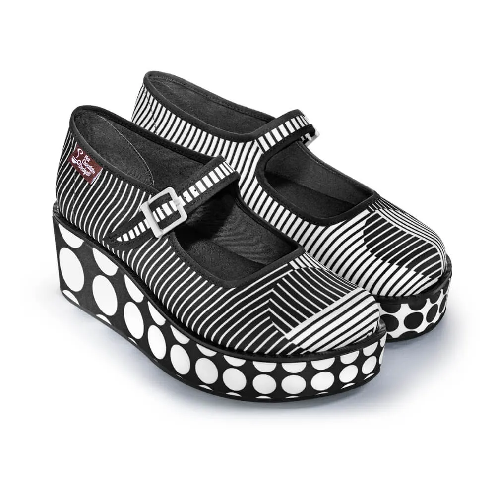 Chocolaticas® Op Art Women's Mary Jane Platform