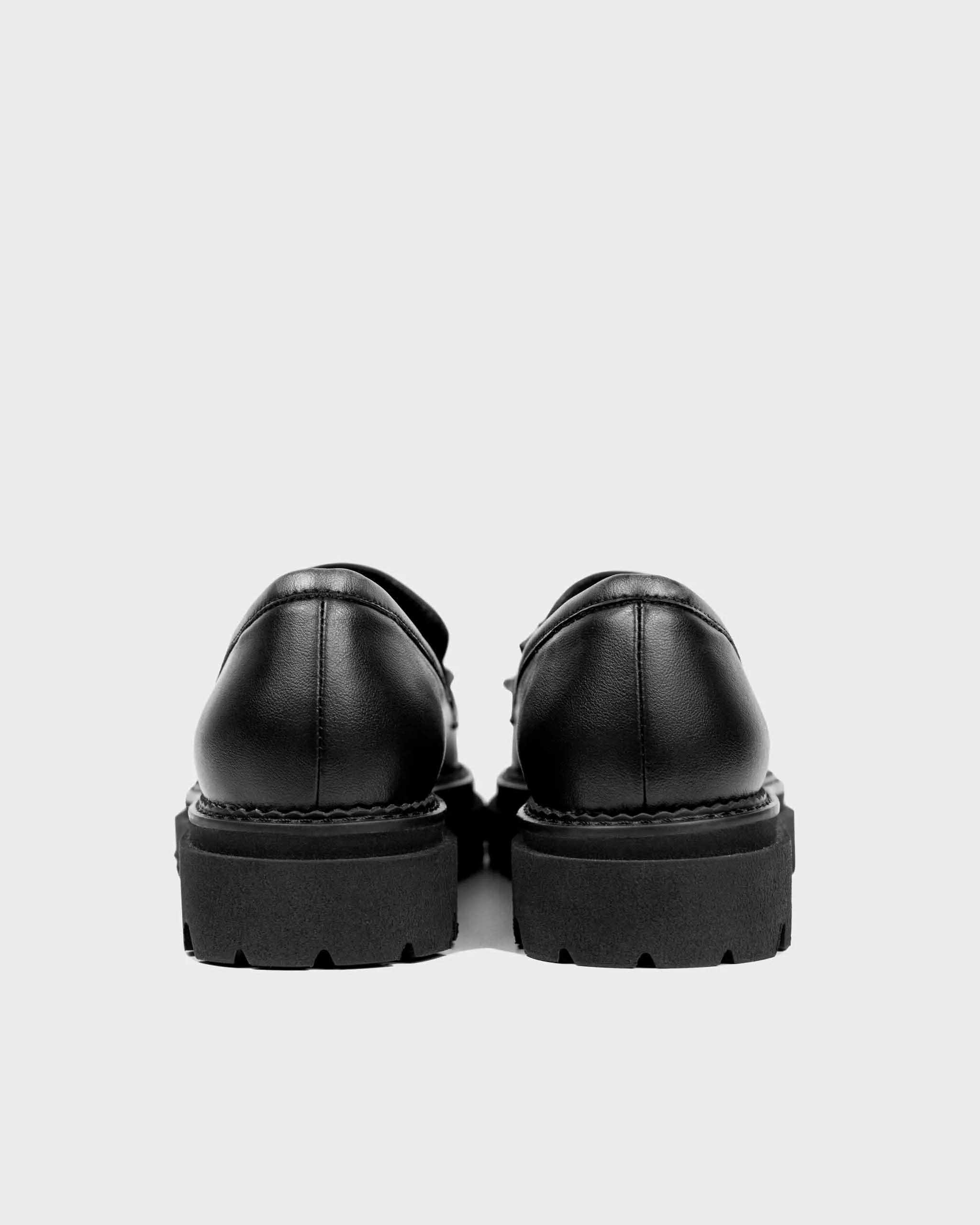 Chunky Grape Leather Vegan Loafers | Black