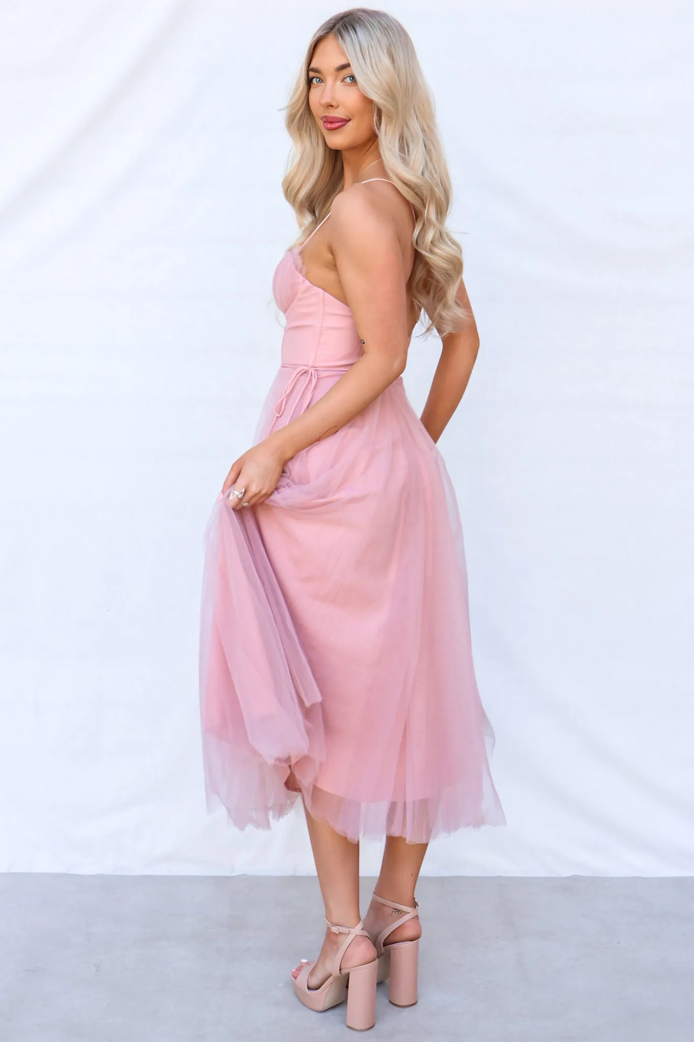 Cindy Midi Dress - Blush