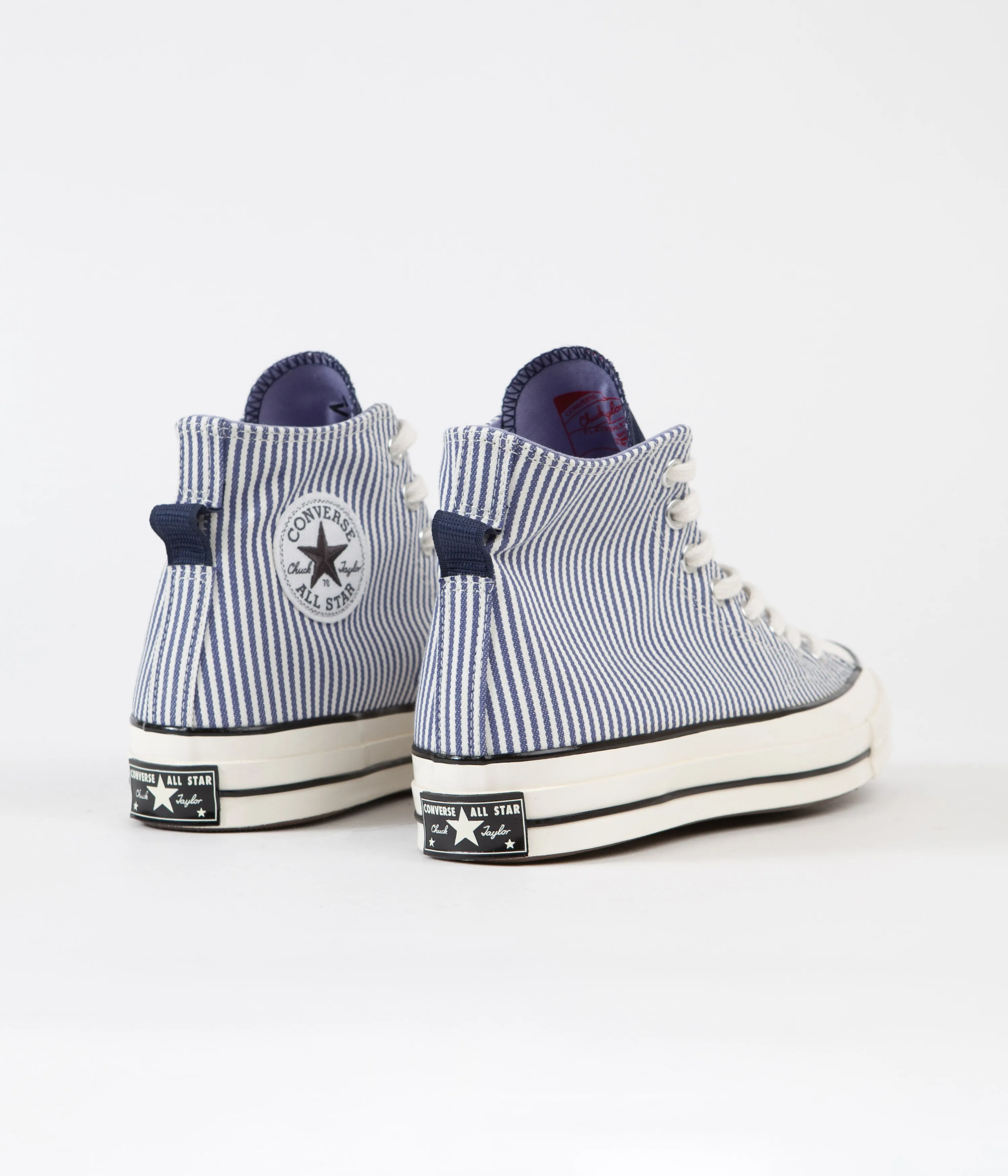 Converse CTAS 70's Hi Hickory Stripe Shoes - Washed Indigo / Egret / Black