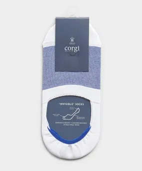 Corgi No Show Micro Stripe Sock in White