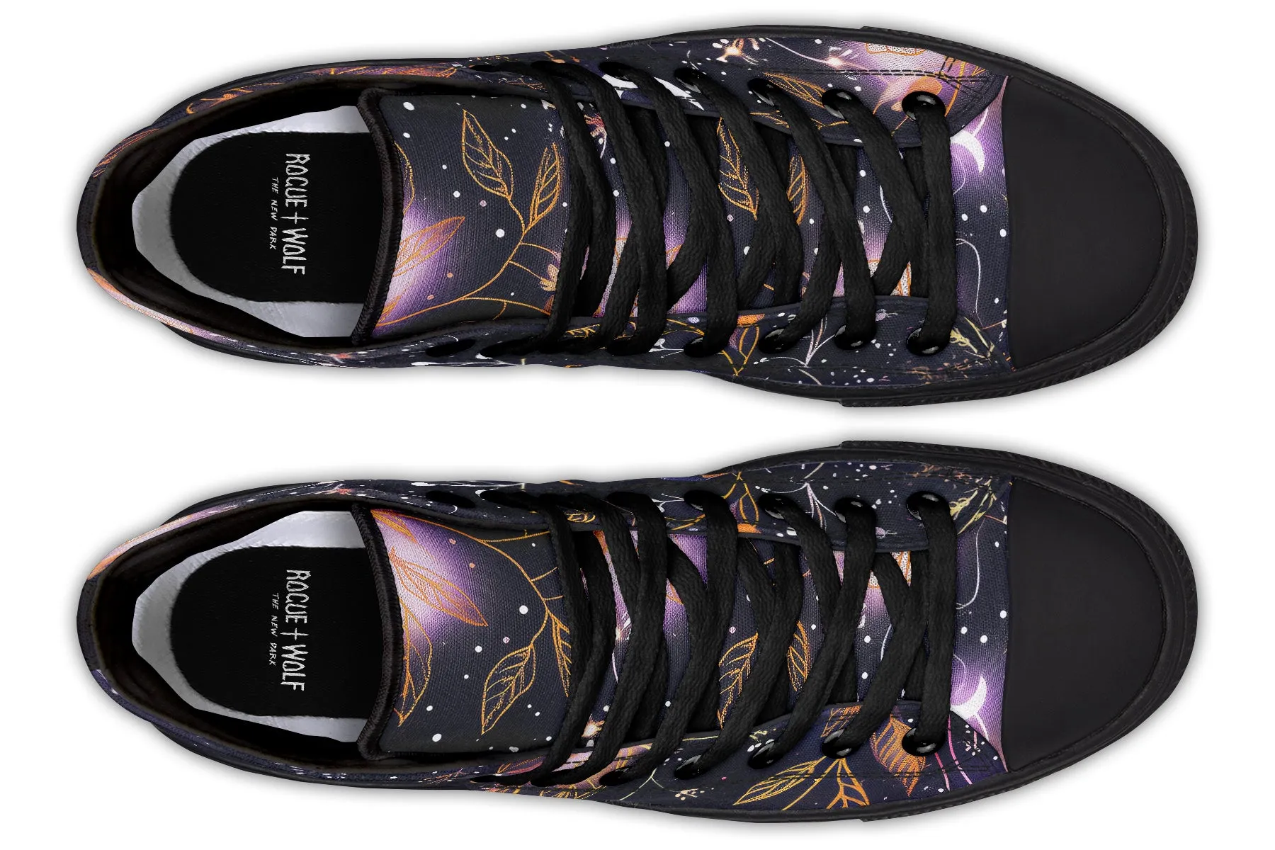 Cosmic Petals High Tops - Classic Premium Canvas Shoes with Comfortable and Durable Soles