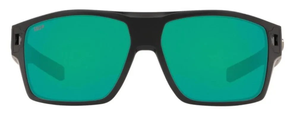 Costa Del Mar Diego Matte Black Frame - Green Mirror 580 Plastic Lens - Polarized Sunglasses