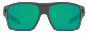 Costa Del Mar Diego Matte Gray Frame - Green Mirror 580 Glass Lens - Polarized Sunglasses