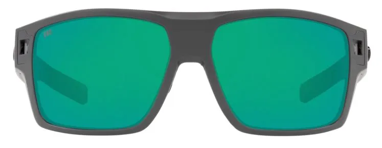 Costa Del Mar Diego Matte Gray Frame - Green Mirror 580 Glass Lens - Polarized Sunglasses