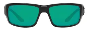 Costa Del Mar Mens Fantail Blackout Frame - Green Mirror 580 Glass Lens - Polarized Sunglasses