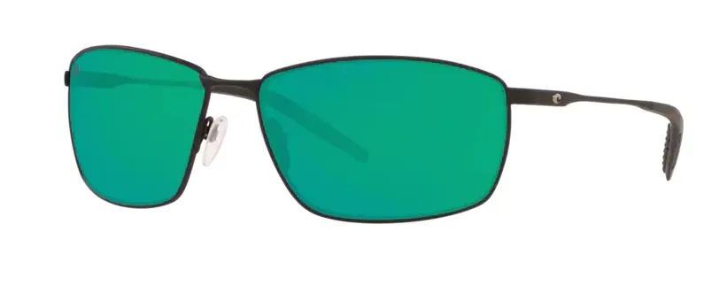 Costa Del Mar Turret Matte Black Frame - Green Mirror 580 Plastic Lens - Polarized Sunglasses