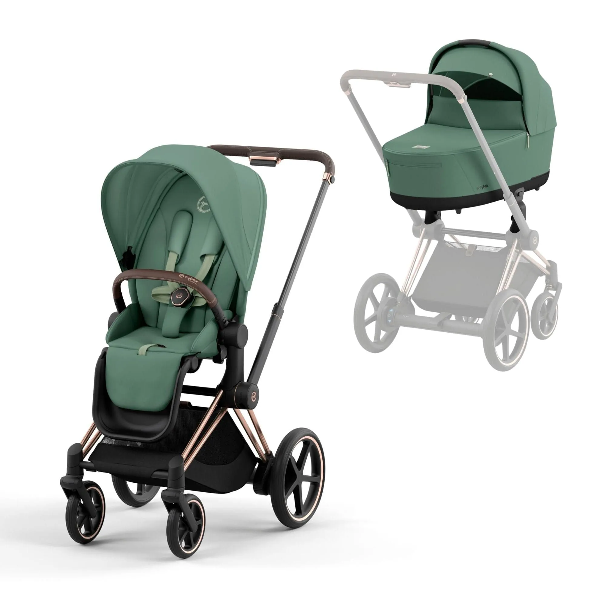 Cybex e-Priam Pram - Leaf Green