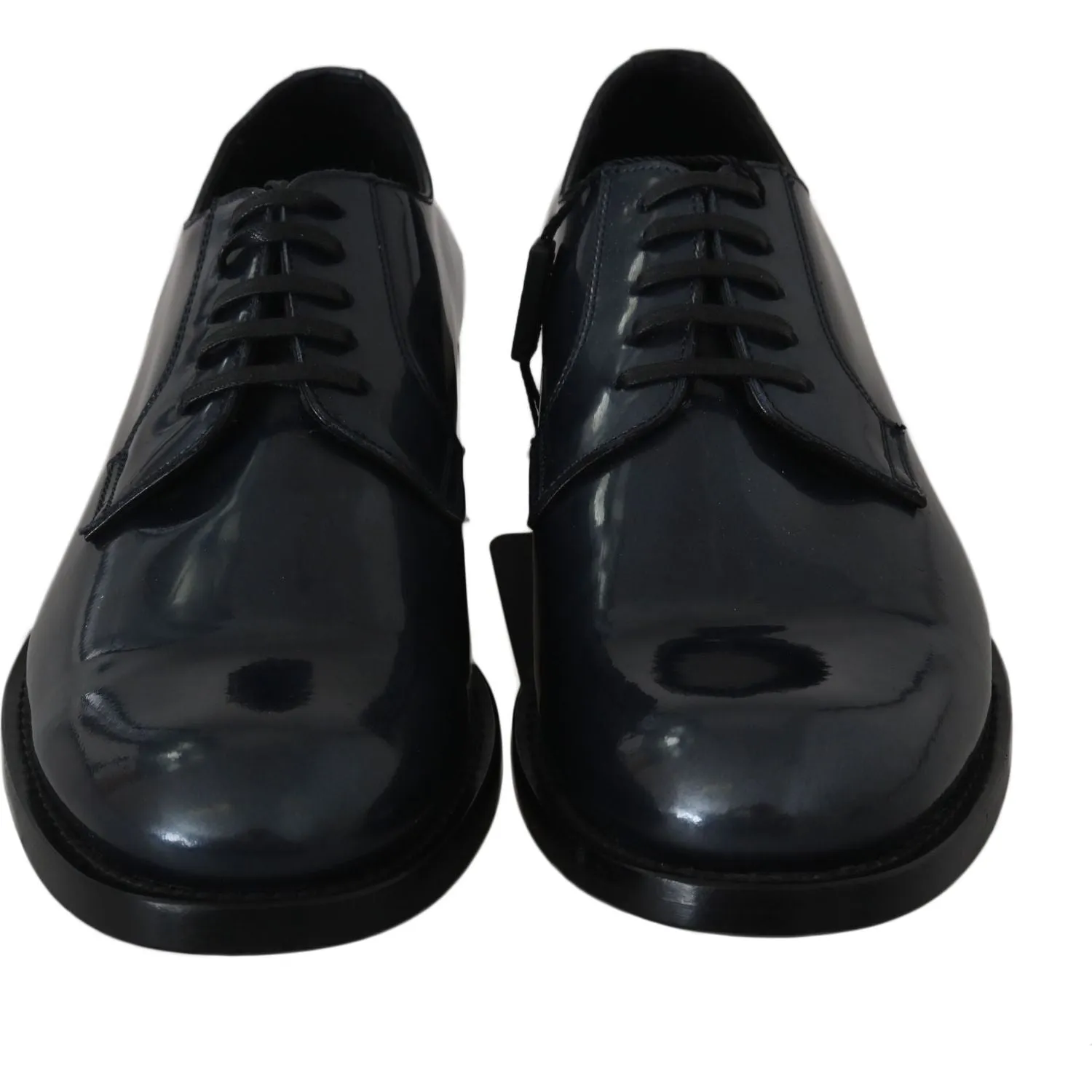 Dolce & Gabbana Elegant Blue Leather Derby Dress Shoes