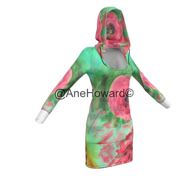 Eco-Friendly Hoodie Dress  Flower Power