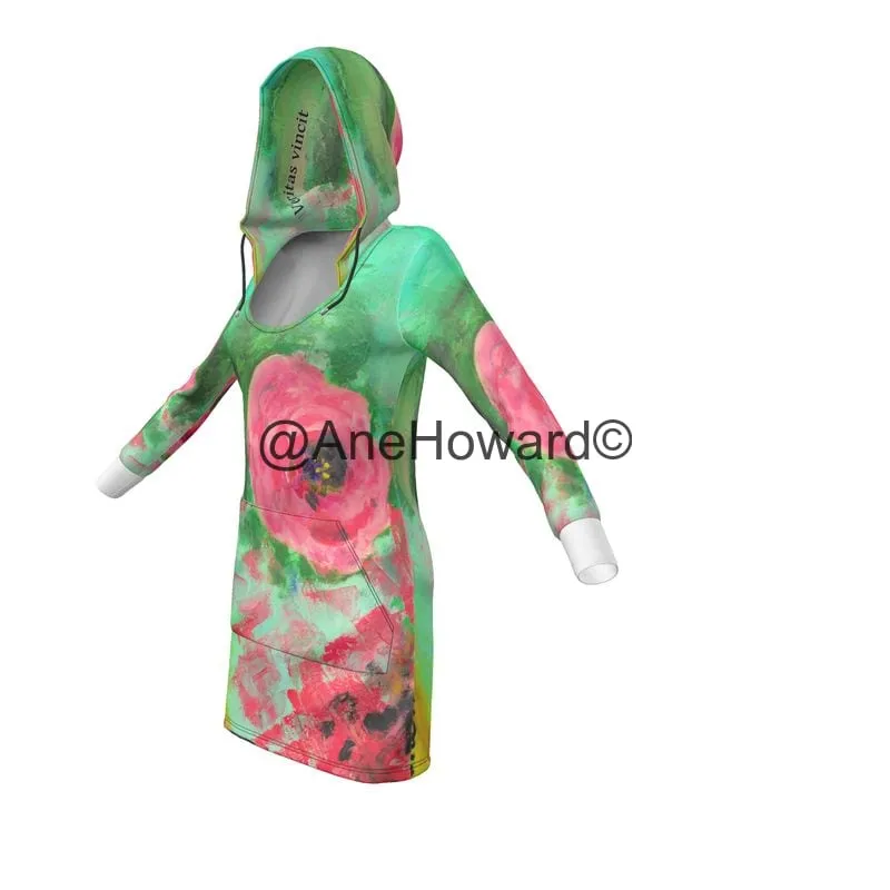 Eco-Friendly Hoodie Dress  Flower Power