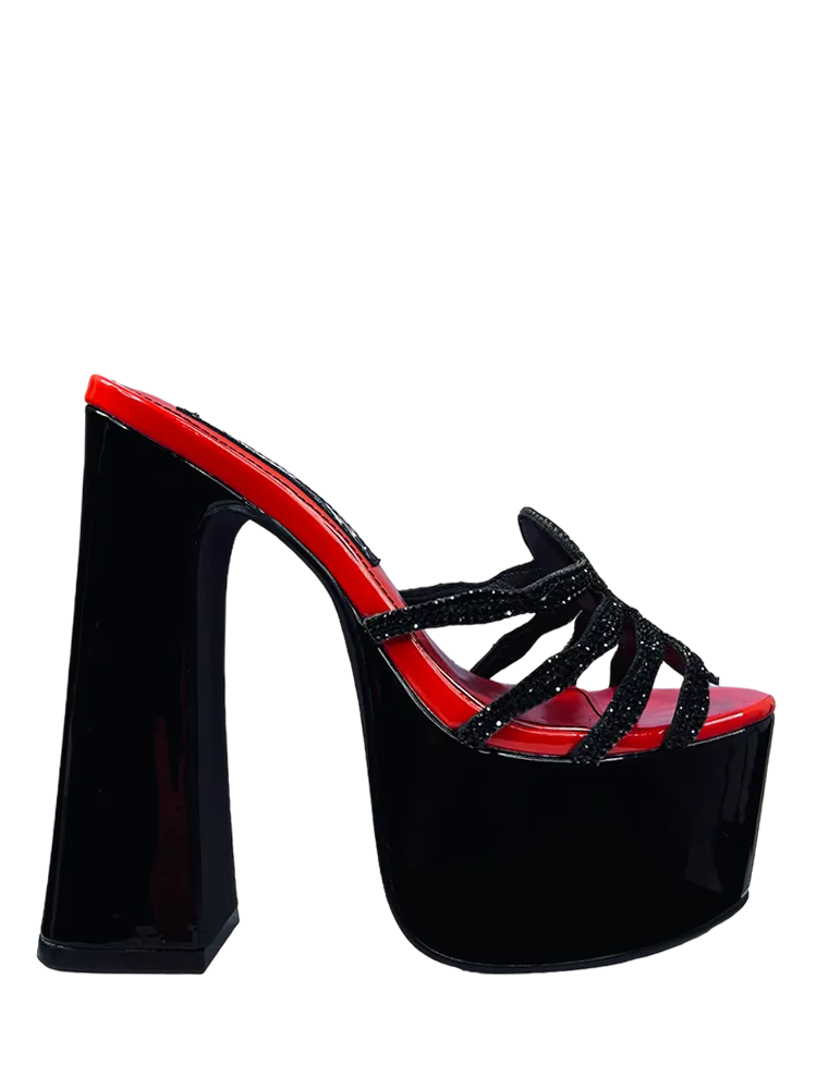 ELVIRA SPIDER PUMP - BLACK/RED