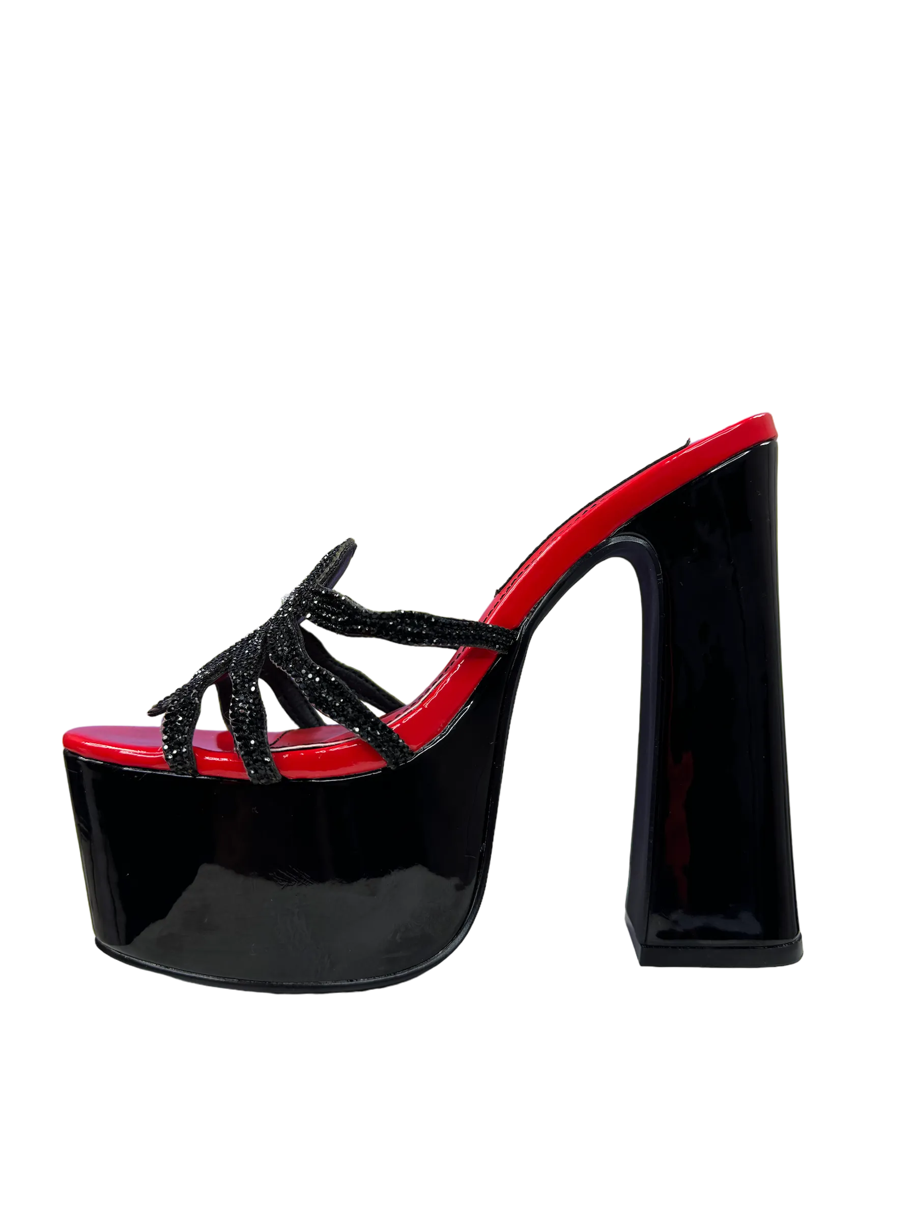 ELVIRA SPIDER PUMP - BLACK/RED