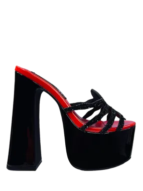 ELVIRA SPIDER PUMP - BLACK/RED