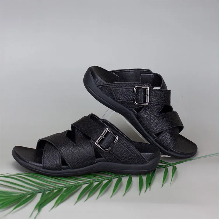 [Extra 20% off at cart] Men Multi Straps Buckle Sandals