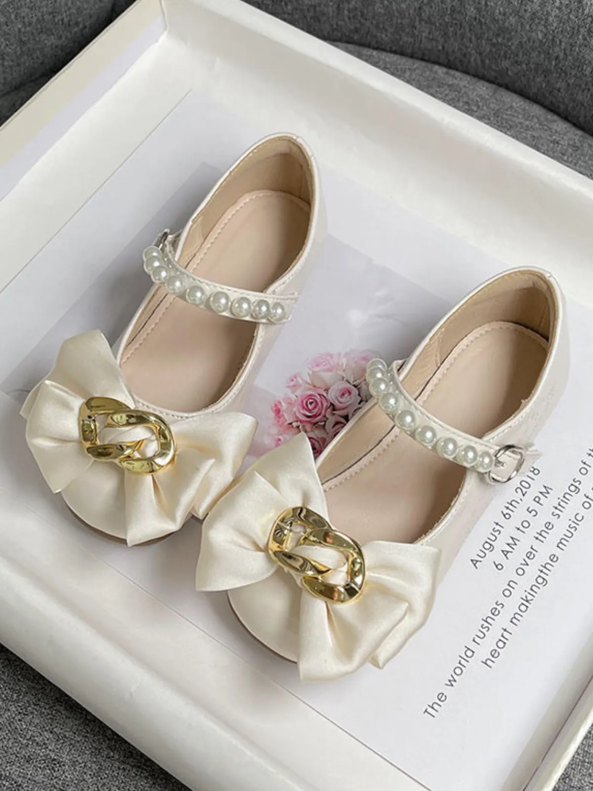 Fancy Soirée Pearl Strap Mary Jane Shoes By Liv and Mia