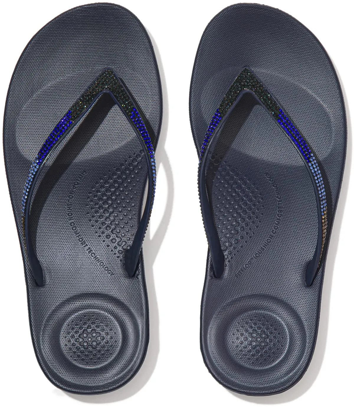 FitFlop DG5399-030 IQUSHION Ombre Sparkle FLIP-Flops Midnight Navy