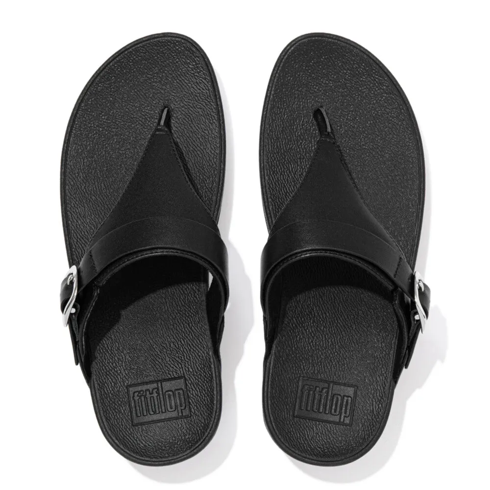 FitFlop Lulu Adjustable Leather  Sandals - All Black