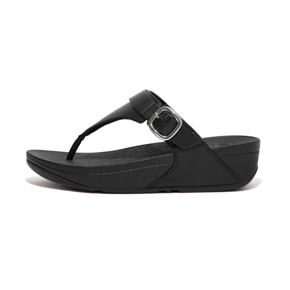 FitFlop Lulu Adjustable Leather  Sandals - All Black