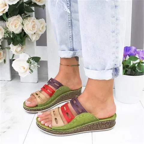 Flat slides for women wide width sandals