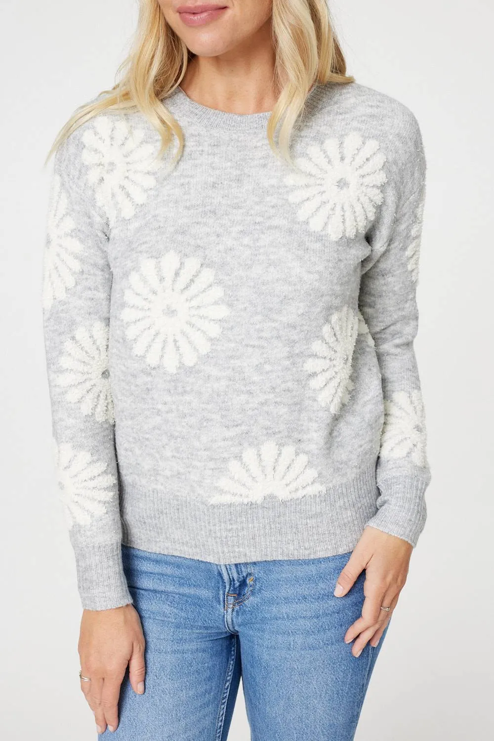 Floral Long Sleeve Knit Jumper