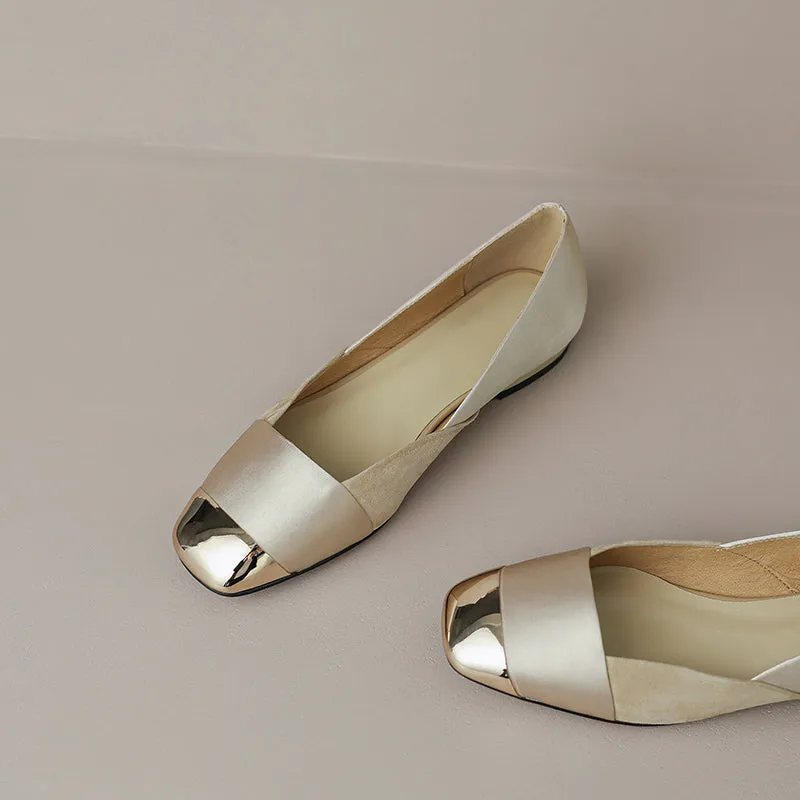 Flynn Cap Toe Nude Flats