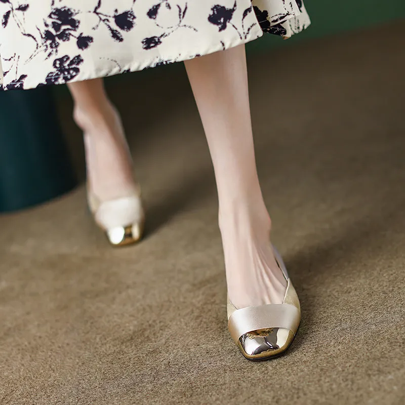 Flynn Cap Toe Nude Flats