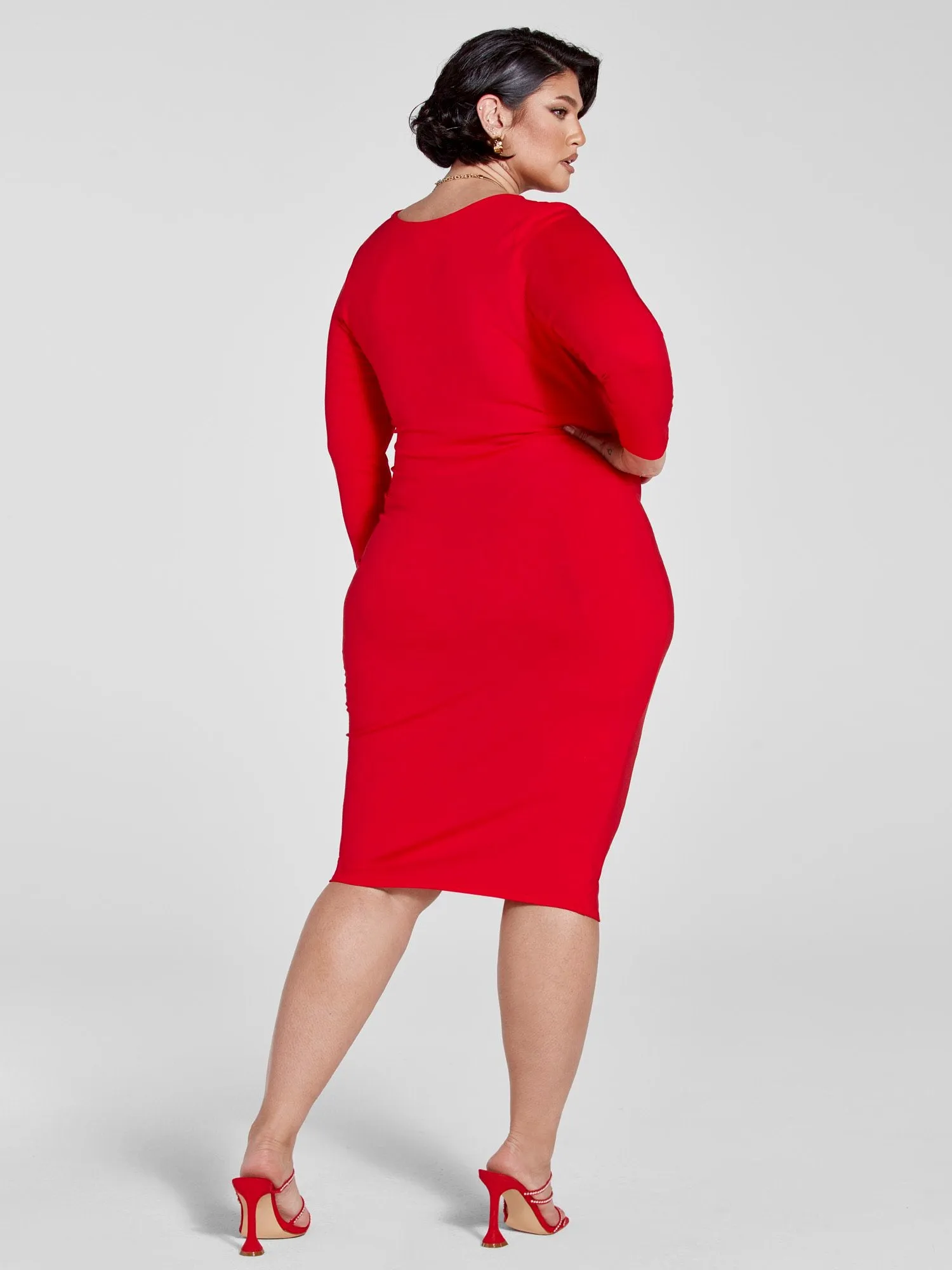 FTF Signature Everyday Three-Quarter Sleeve Midi Dress