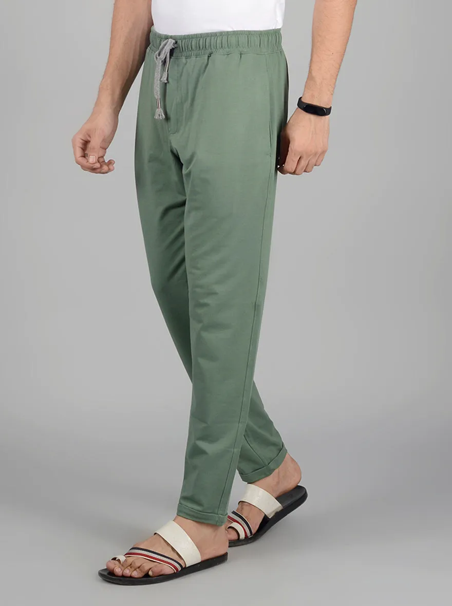 Green Solid Regular Fit Track Pant | JadeBlue