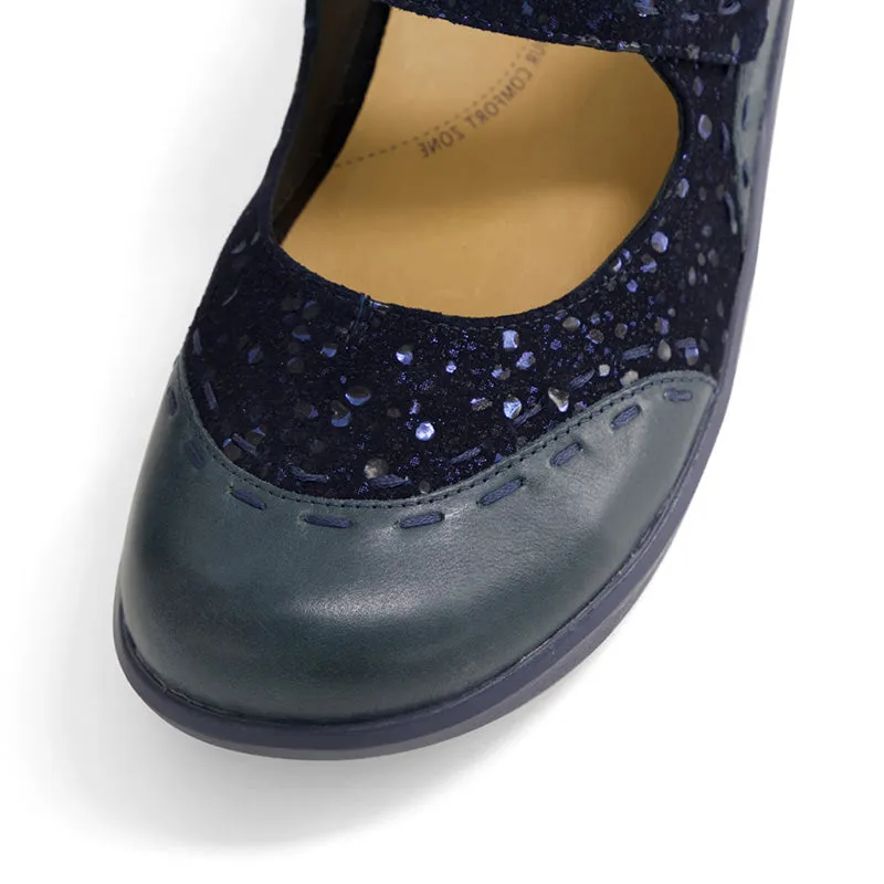 GUMMIBEAR W - NAVY-NAVY SPARKLE LEATHER SUEDE