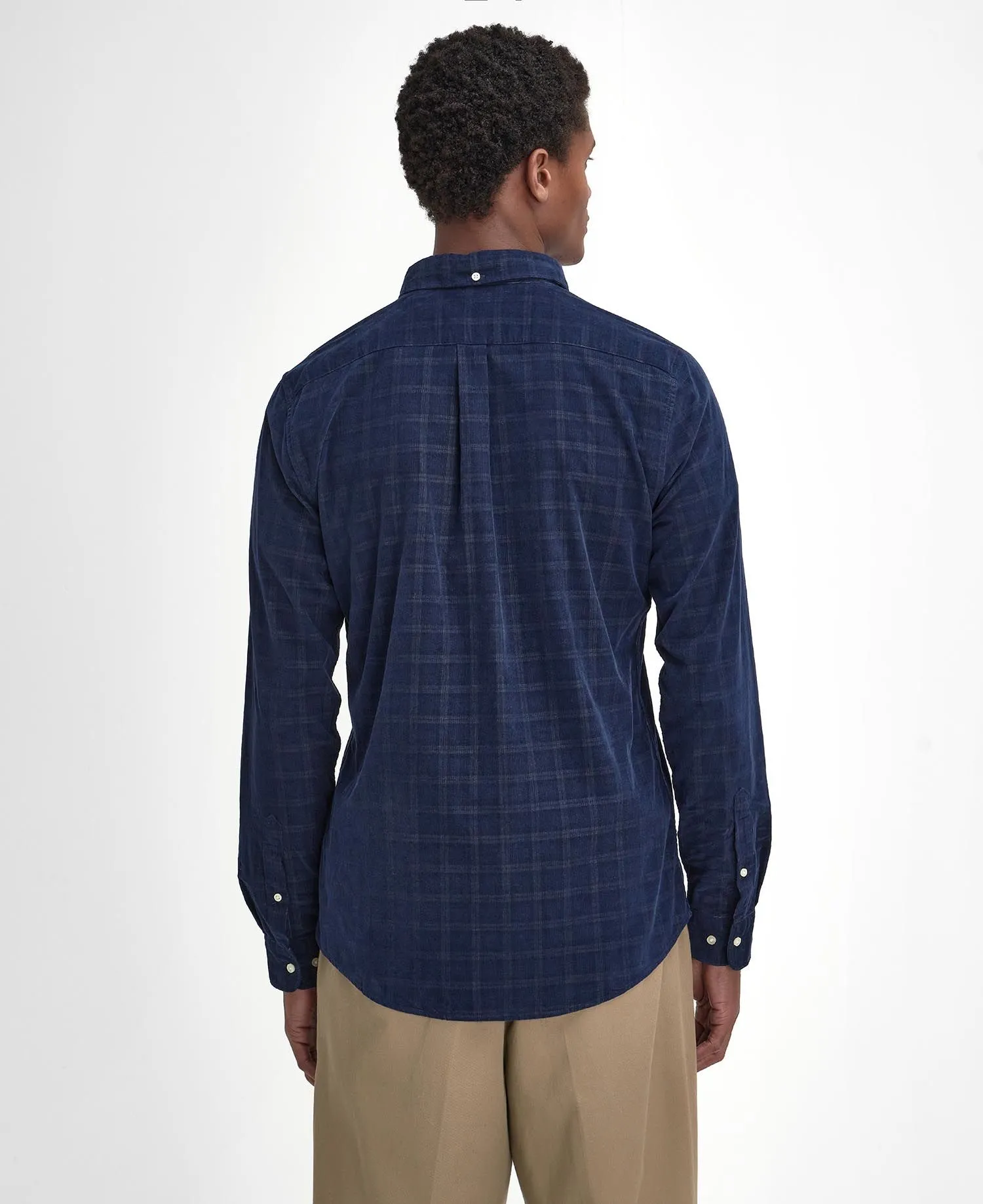 Harthill Checked Cord Shirt in Navy