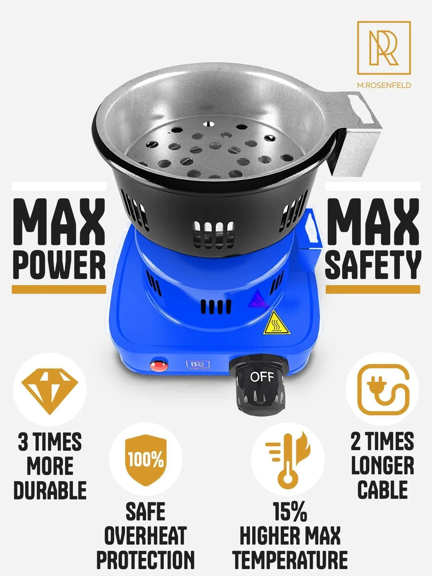 Hookah Coal Burner Blue Electric Stove for Hookah Premium 450W Fire Tower