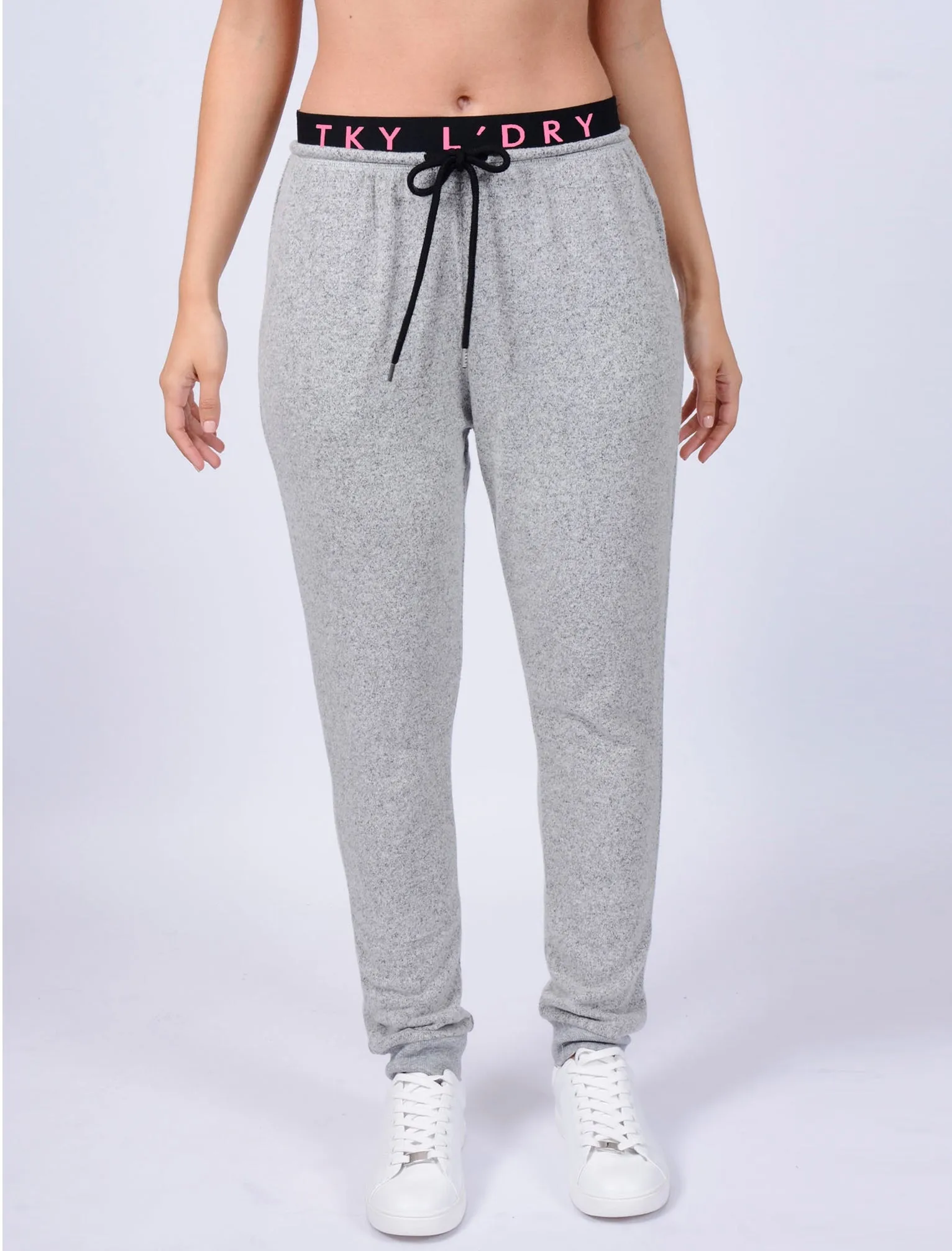 Hooter Brushed Jersey Cuffed Joggers in Pale Grey - Tokyo Laundry Active