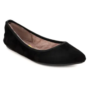 JANEY Ballet Flat Shoes - Jet Black