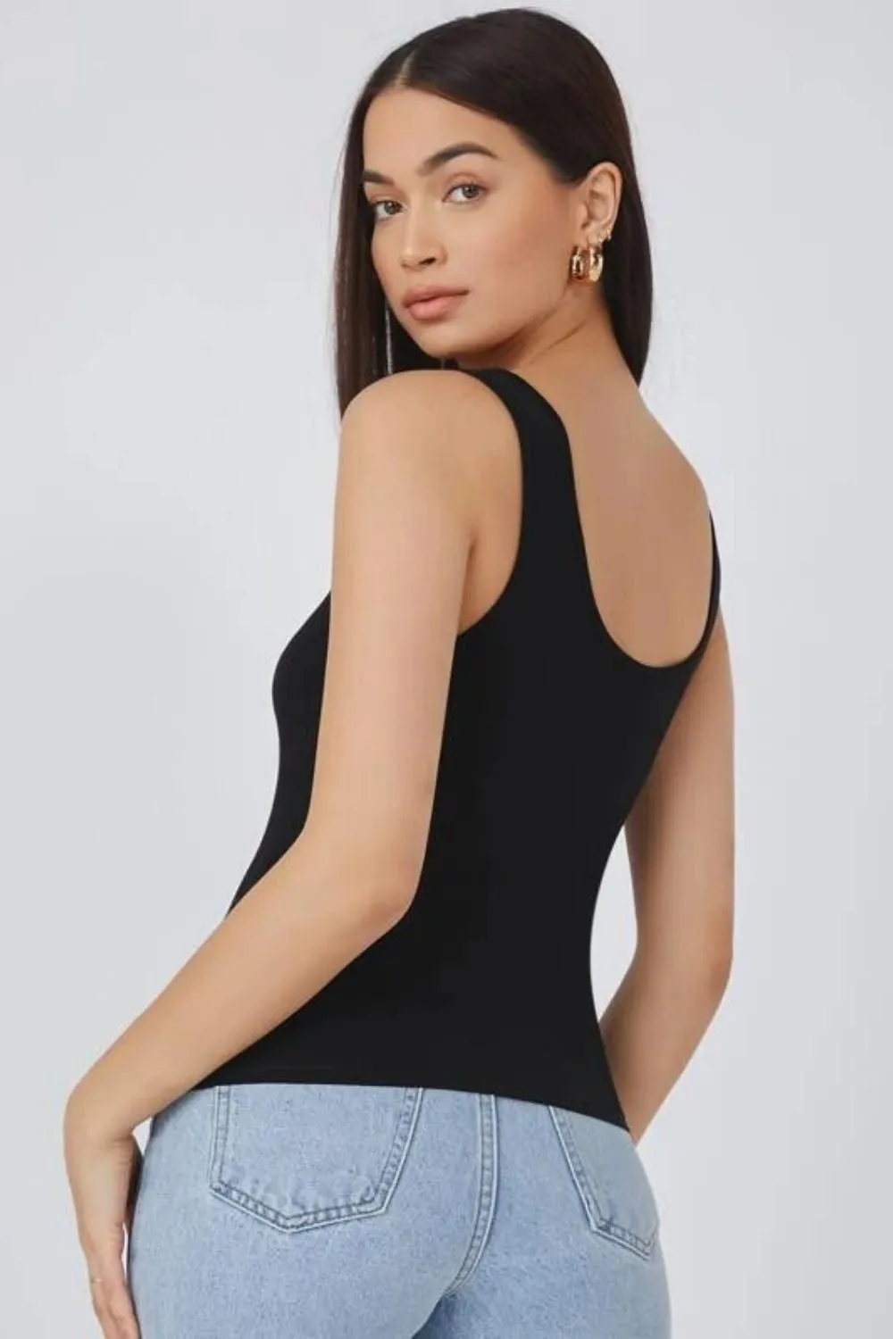 Jasmine Black Tank Top