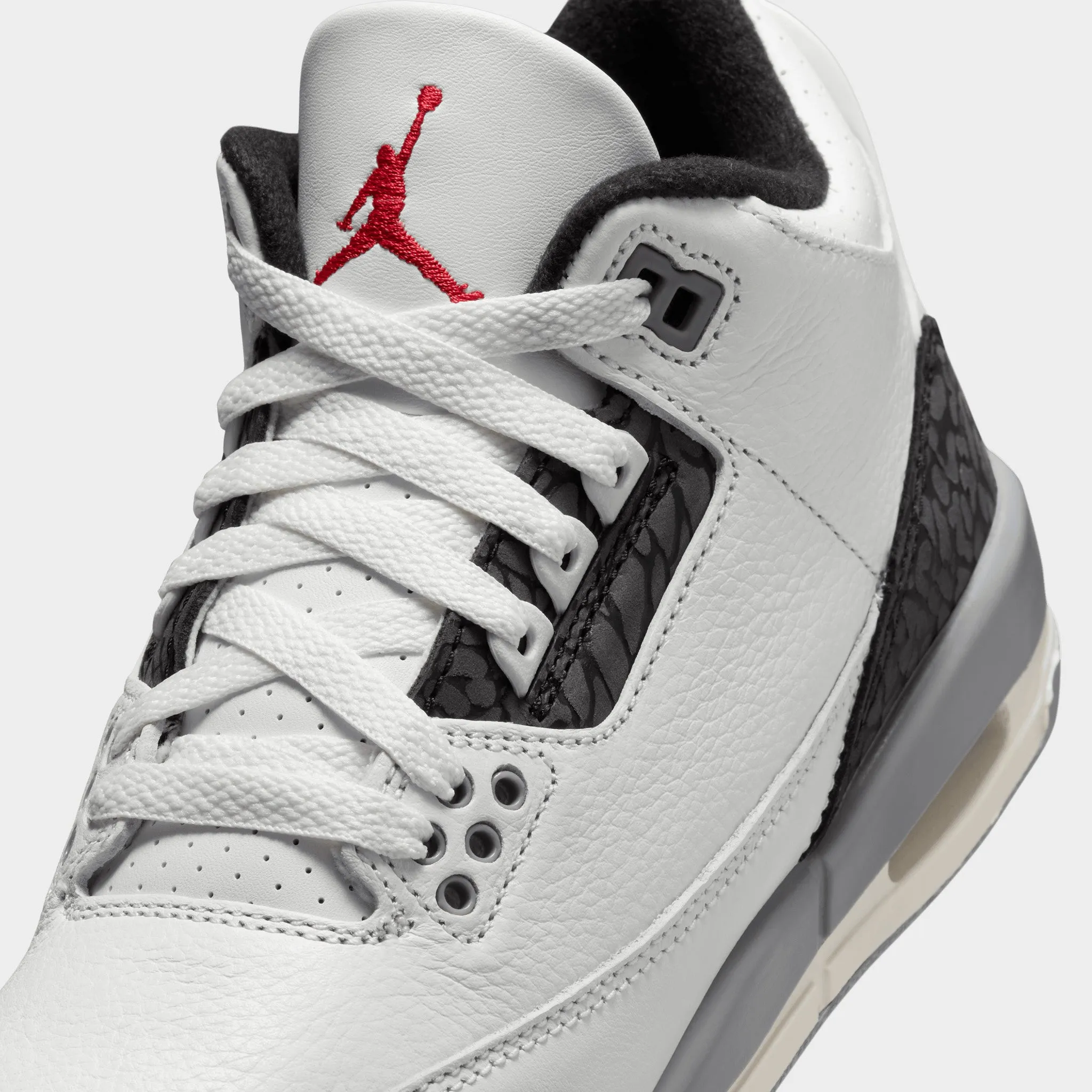 Jordan 3 Retro GS Summit White / Fire Red - Cement Grey