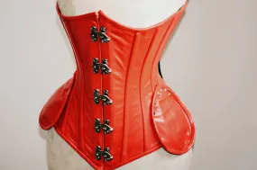 Lambskin gothic rock underbust steampunk exclusive steel-boned authentic heavy corset, black, red, white, pink leather. Unicorn corset, gothic, bdsm corset