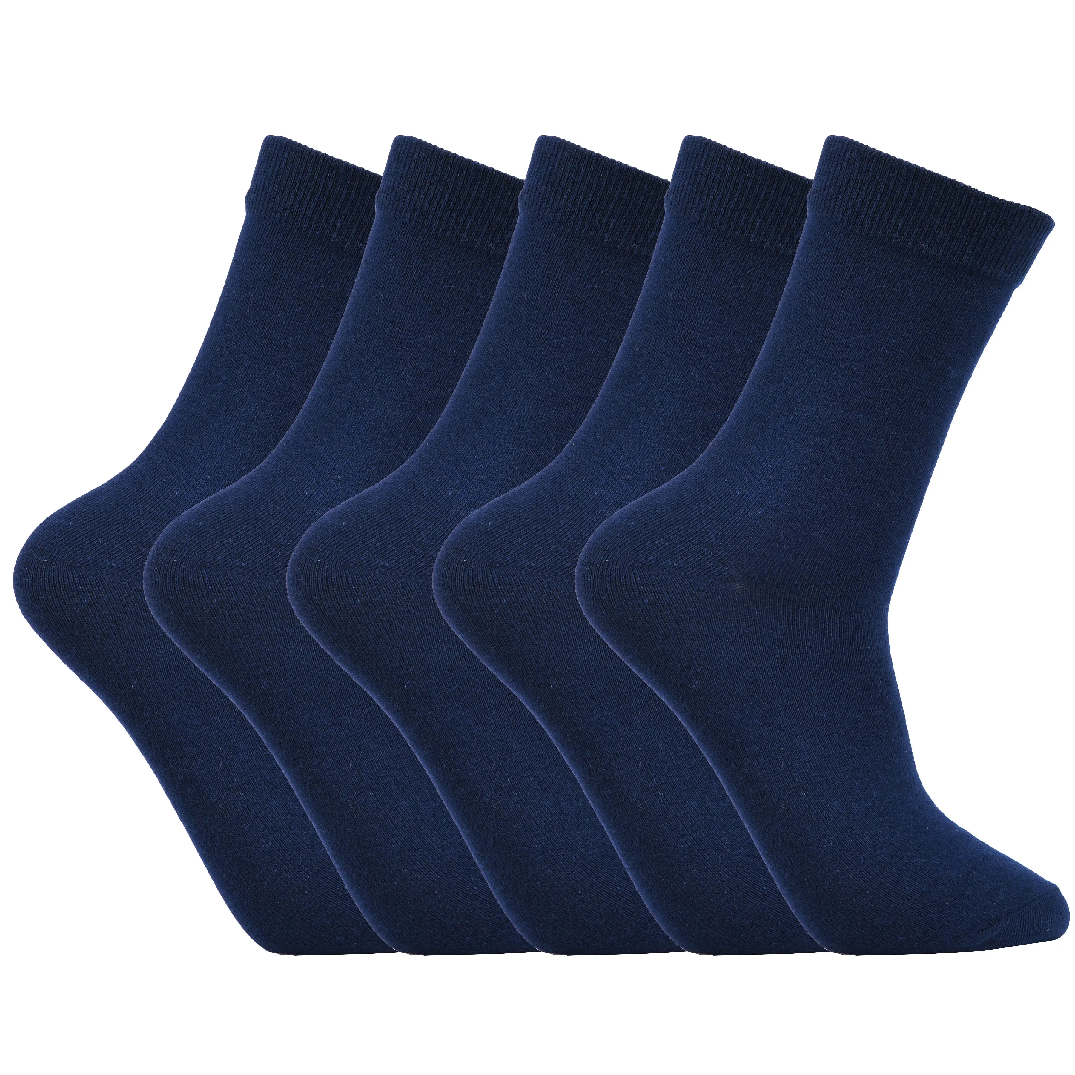 Laulax 5 Pairs Finest Combed Cotton Smooth Seamless Toe Boys School Socks