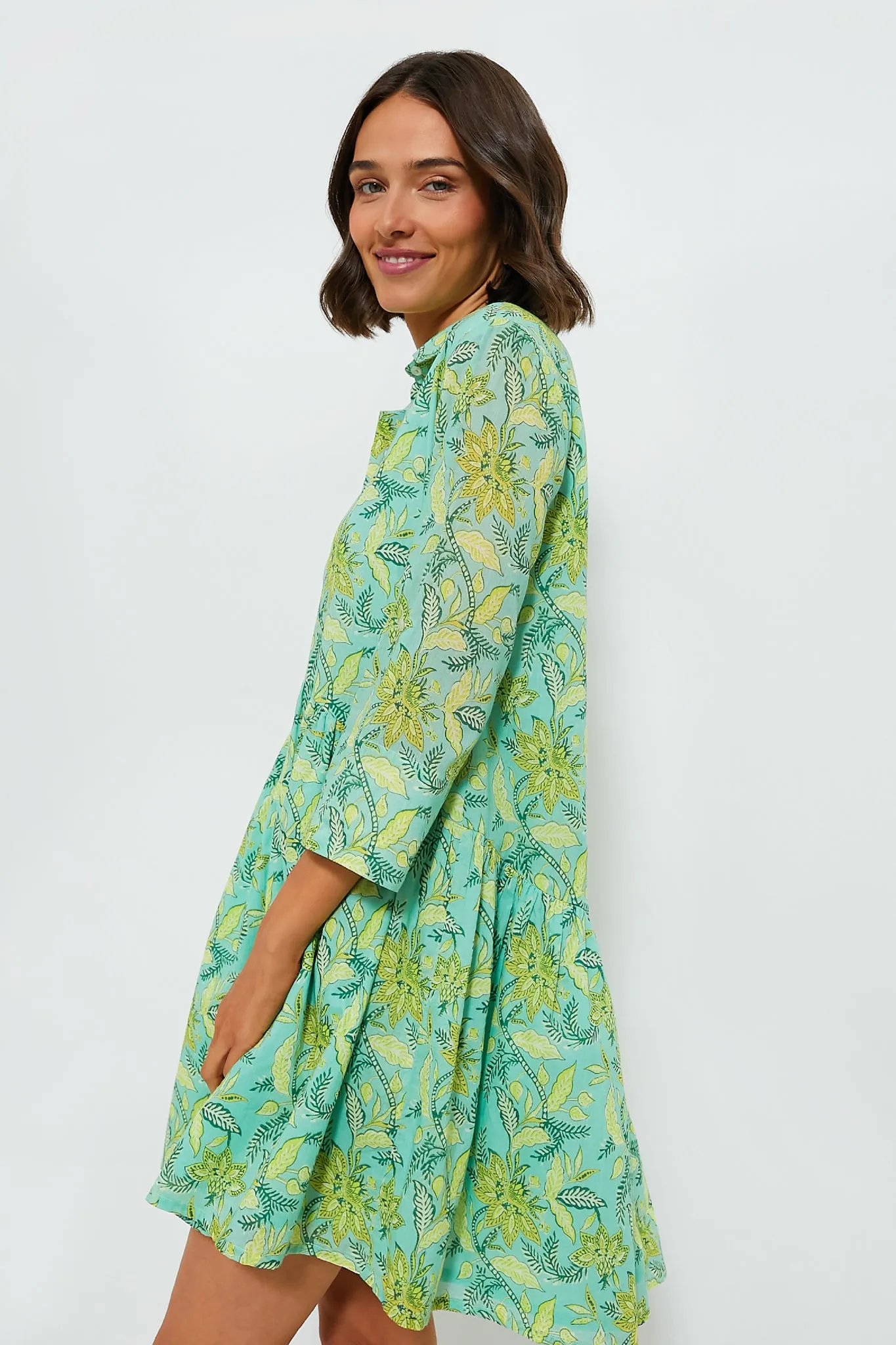 Light Green Tenango Deauville Short Dress