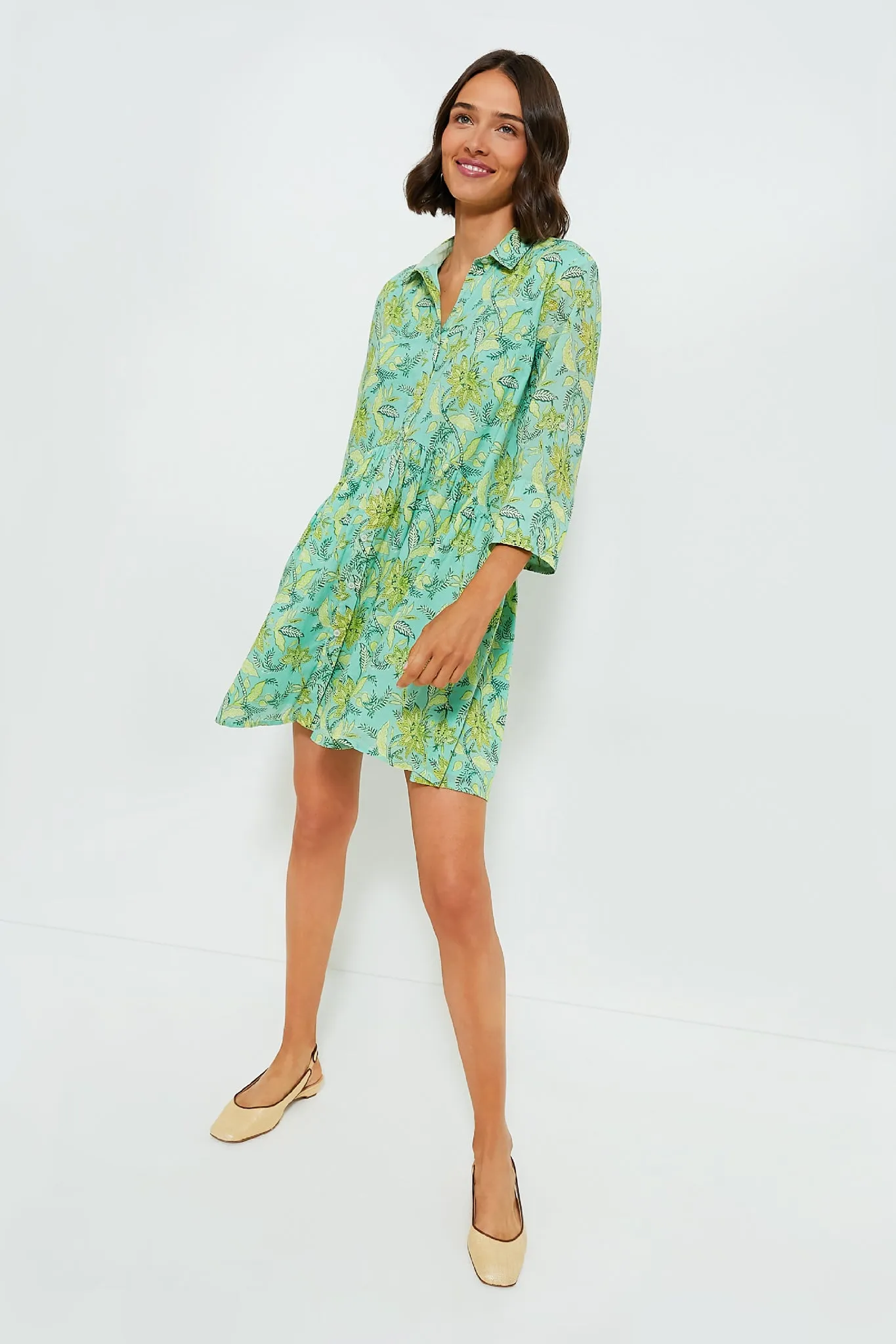 Light Green Tenango Deauville Short Dress