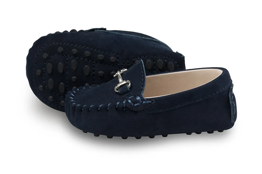 Lucca Navy Baby Loafers