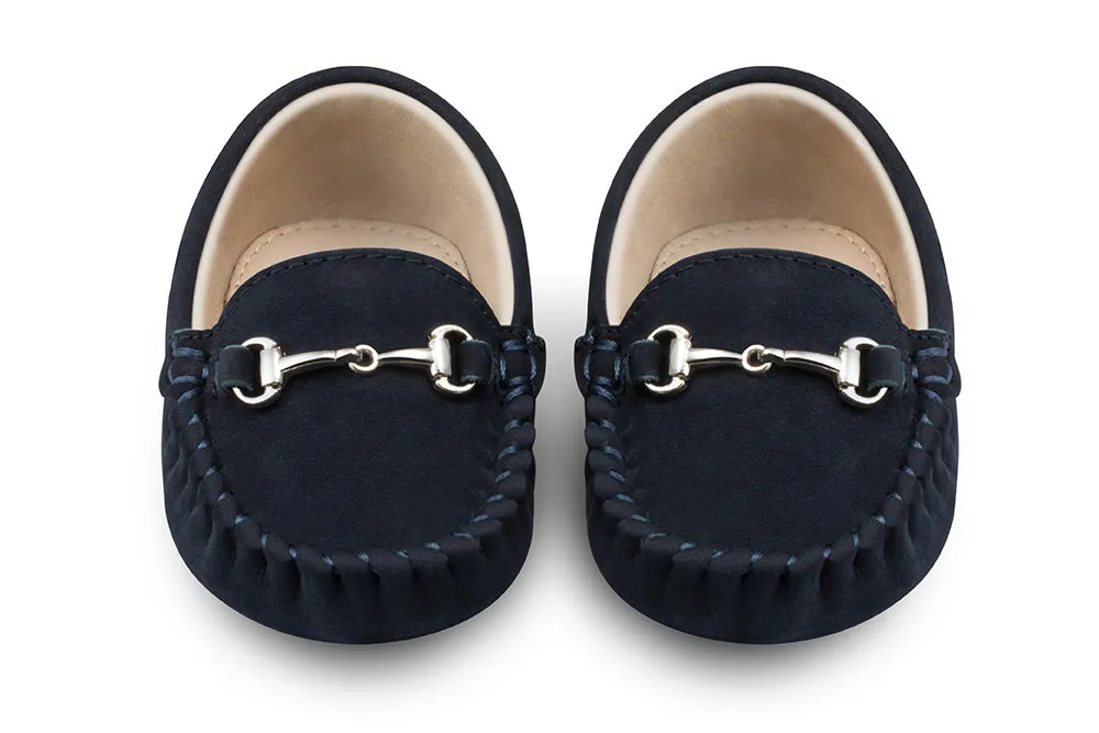 Lucca Navy Baby Loafers