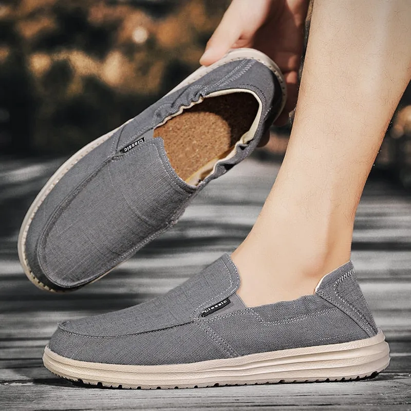 Men's Casual Shoes Canvas Breathable Loafers Men Male Comfortable Outdoor Walking Shoes Classic Loafers Men Sneakers