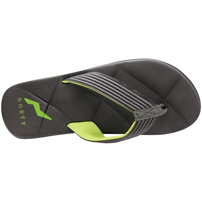 Mens Flip Flop Sandal Grey/Lime