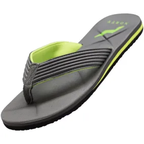 Mens Flip Flop Sandal Grey/Lime