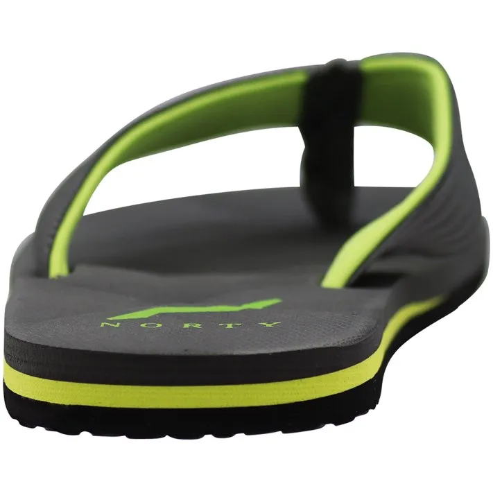 Mens Flip Flop Sandal Grey/Lime