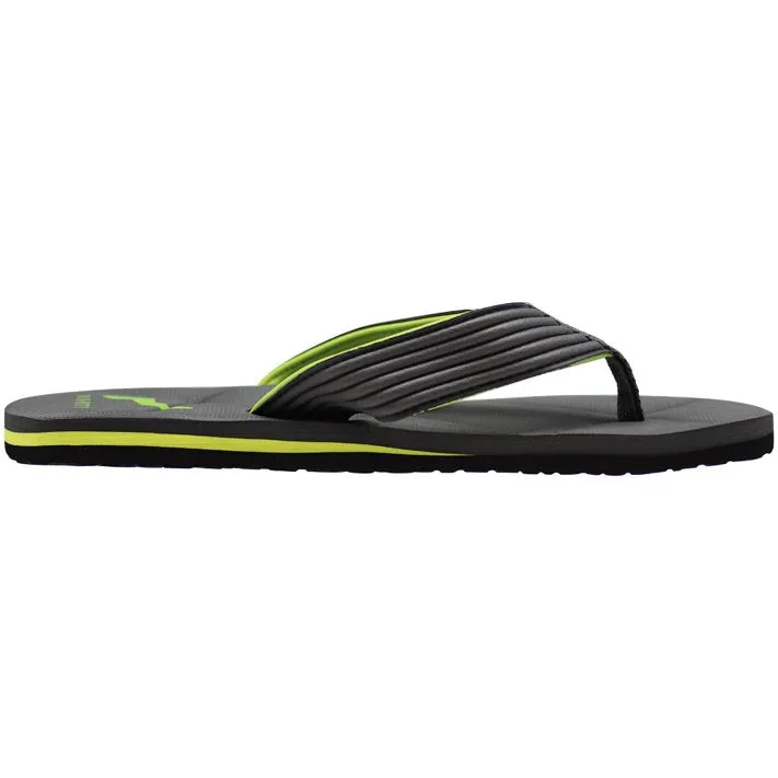 Mens Flip Flop Sandal Grey/Lime