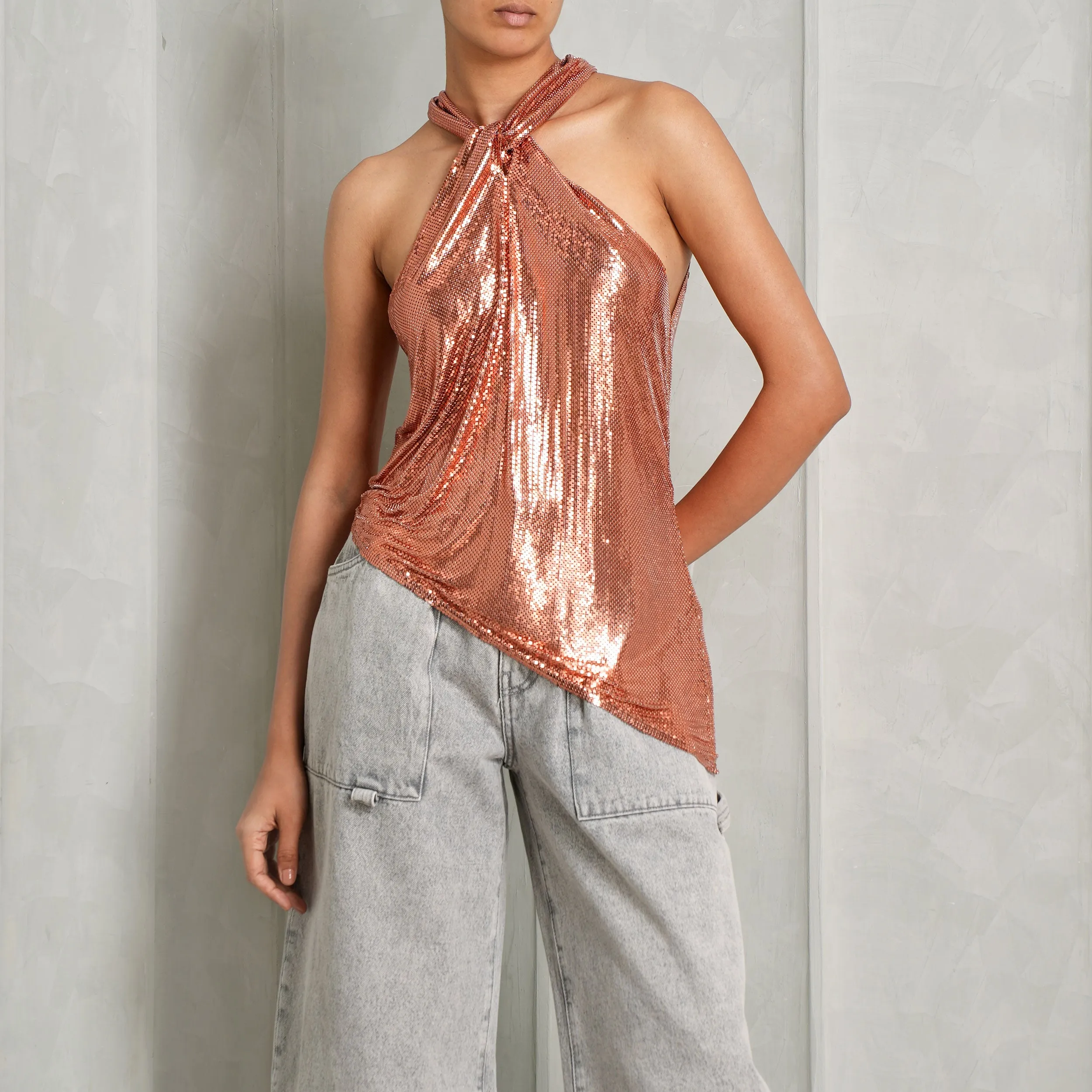 Metallic Halterneck Top