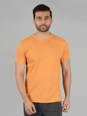 Mustard Yellow Solid Slim Fit T-Shirt | JadeBlue