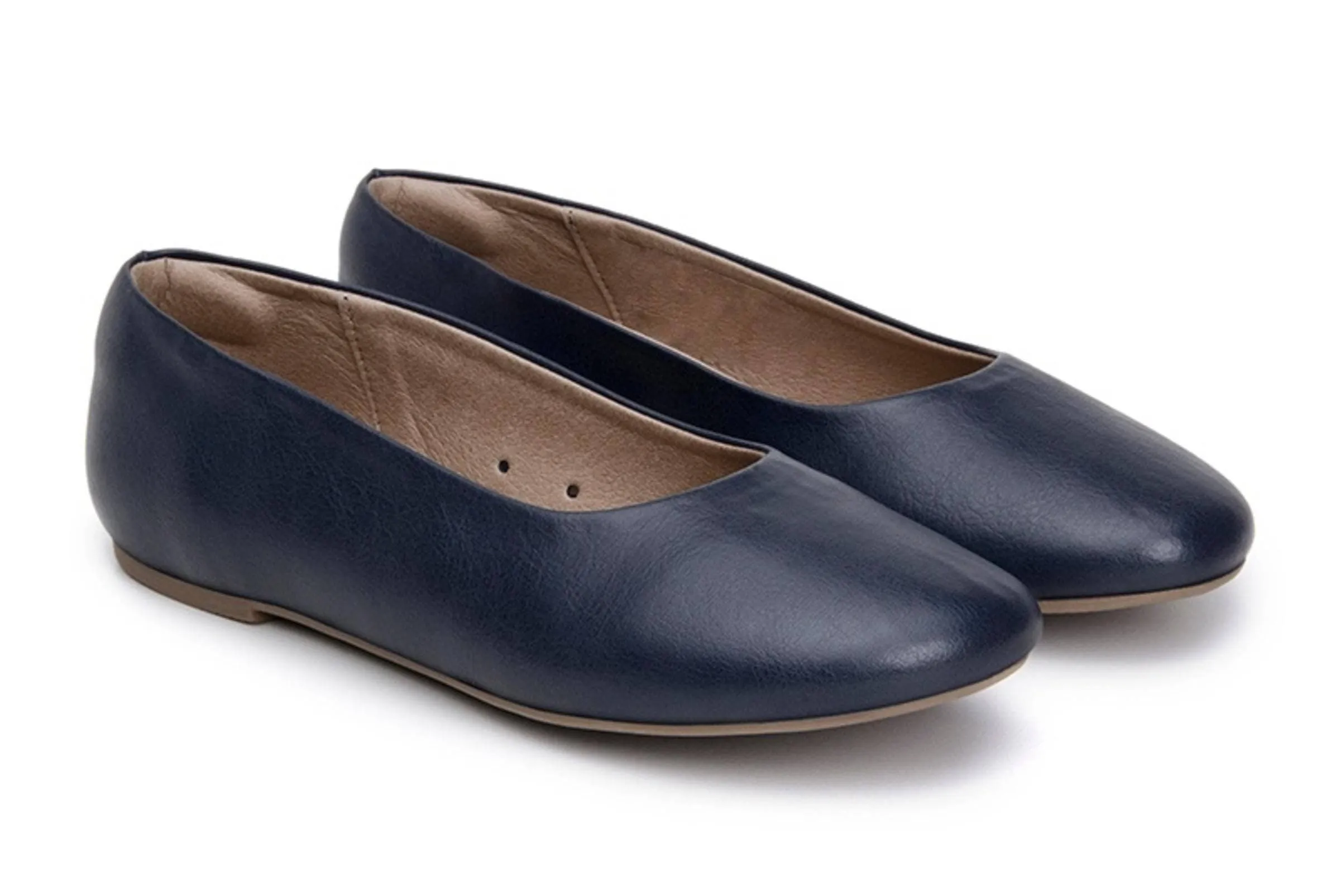 'Nelita' vegan women's flat by Ahimsa - navy